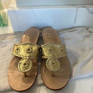 Jack Rogers gold sandals